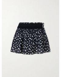 Posse - Danielle Floral-Print Lace-Trimmed Cotton-Voile Mini Skirt - Lyst