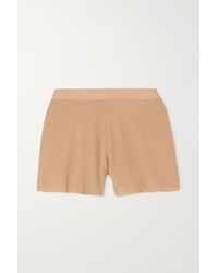 SABLYN Gia Ribbed Cashmere Shorts - Brown