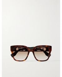 Fendi - O'Lock Oversized Square-Frame Tortoiseshell Acetate Sunglasses - Lyst