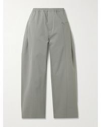 Deiji Studios - Pleat Organic Cotton-Twill Barrel-Leg Pants - Lyst