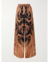 Zimmermann - Hypnotic Paisley-Print Silk Wide-Leg Pants - Lyst