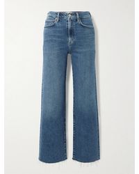 Agolde - Harper Cropped Frayed Mid-Rise Straight-Leg Jeans - Lyst