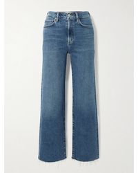 Agolde - Harper Verkürzte, Halbhohe Jeans Mit Geradem Bein Mit Fransen - Lyst