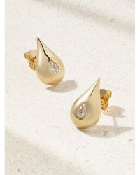 Mateo - Water Droplet Ohrringe Aus 14 Karat Mit Diamanten - Lyst