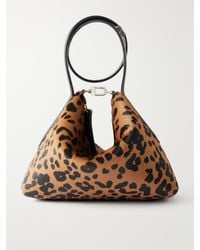 TOTEME - Lucky Wristlet Leather-Trimmed Leopard-Print Calf Hair Shoulder Bag - Lyst