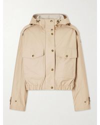 Moncler - Carex Hooded Cotton-Blend Poplin Cropped Jacket - Lyst