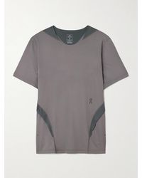 On Shoes - Post Archive Facti Printed Recycled Stretch-Jersey And Mesh T-Shirt - Lyst