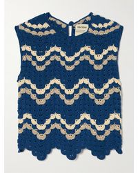 Escvdo - Safi Scalloped Cropped Crocheted Organic Cotton Tank - Lyst