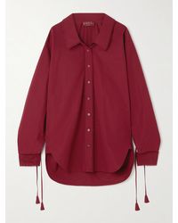 Gucci - Oversized-Hemd Aus Baumwollpopeline Mit Spitzenbesätzen, Bändern Und Prägung - Lyst