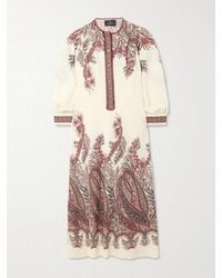 Etro - Picot-Trimmed Paisley-Print Crepe Midi Shirt Dress - Lyst