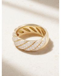 David Yurman - Sculpted Cable Band 18-Karat Diamond Ring - Lyst