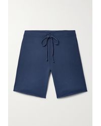 Nili Lotan Austin Cotton-jersey Shorts - Blue