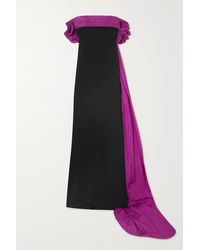 Elie Saab - Cape-effect Strapless Crepe And Taffeta Gown - Lyst