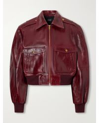 Willy Chavarria - Cropped Leather Bomber Jacket - Lyst
