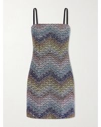 Missoni - Sequin-Embellished Metallic Crochet-Knit Mini Dress - Lyst