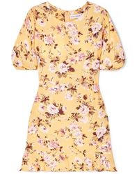 Faithfull The Brand Jeanette Minikleid Aus Crêpe Mit Blumenprint - Gelb