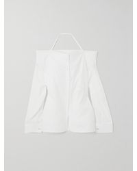 Jacquemus - Peplo Off-the-shoulder Stretch-cotton Poplin Shirt - Lyst