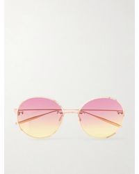Barton Perreira - Rigby Round-Frame Acetate And Rose- Tone Sunglasses - Lyst
