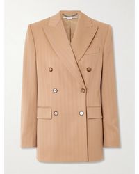 Stella McCartney - Doppelreihiger Blazer Aus Einer Wollmischung Mit Streifen - Lyst