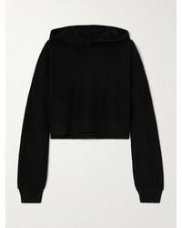 Alo Yoga - Muse Verkürzter Hoodie Aus Geripptem, Gebürstetem Jersey - Lyst