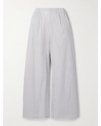 Leset - Yoshi Hose Mit Weitem Bein Aus Popeline Aus Einer Baumwollmischung Mit Nadelstreifen - Lyst