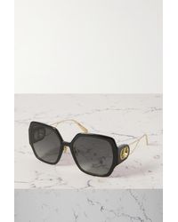 Dior 30montaigne Su Oversized Square-frame Acetate And Metal Sunglasses in  Black | Lyst