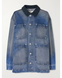 SLVRLAKE Denim - Worker Corduroy-Trimmed Denim Jacket - Lyst