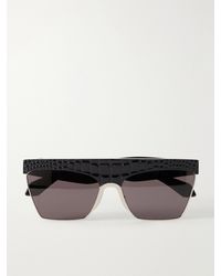Alaïa - D-Frame Croc-Effect Recycled-Acetate And-Tone Metal Sunglasses - Lyst