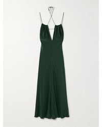 TOTEME - Robe Longue En Satin De Soie Martelé À Fronces - Lyst