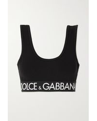 Dolce & Gabbana Brassière De Sport En Jersey De Coton Stretch - Noir