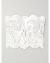 Dolce & Gabbana - Grosgrain-Trimmed Lace Bustier Top - Lyst