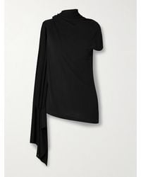 The Row - Isadra Draped Crepe-Jersey Top - Lyst