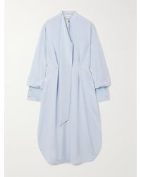 Sportmax - Esopo Scarf-Detailed Silk-Blend Crepe De Chine Shirt Dress - Lyst