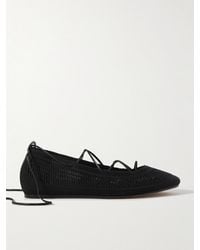 Isabel Marant - Belna Leather-Trimmed Woven Ballet Flats - Lyst