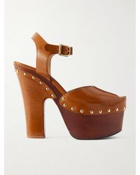 Chloé - Meret Leather Platform Sandals - Lyst