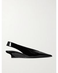 TOTEME - Patent-Leather Wedge Slingback Pumps - Lyst
