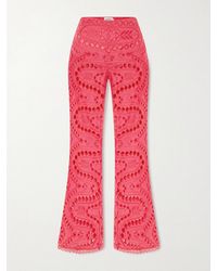 Charo Ruiz - Stern Schlaghose Aus Einer Baumwollmischung Mit Lochstickerei - Lyst