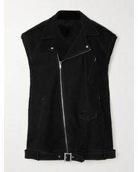 Rick Owens - Belted Oversized Suede Biker Jacket - Lyst