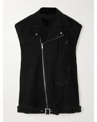 Rick Owens - Belted Oversized Suede Biker Jacket - Lyst
