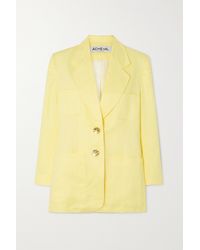 Sakkos und Anzugsjacken Acheval Pampa Leinen San Martin Blazer Aus Leinen in Gelb Damen Bekleidung Jacken Blazer 