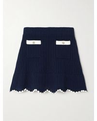 Self-Portrait - Knitted Mini Skirt - Lyst