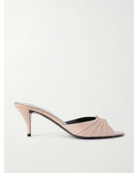 Saint Laurent - Babylone Embellished Gathered Leather Mules - Lyst