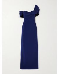 Carolina Herrera - Draped Off-The-Shoulder Crepe Gown - Lyst