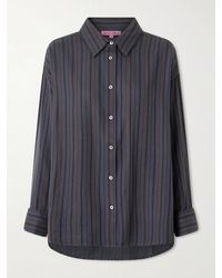 The Elder Statesman - Striped Wool And Cashmere-Blend Twill Shirt - Lyst
