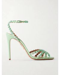 Aquazzura - Tequila 105 Embellished Leather Sandals - Lyst
