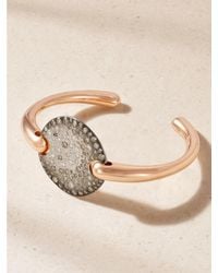 Pomellato - Sabbia 18-Karat Rose And Rhodium-Plated Diamond Bangle - Lyst