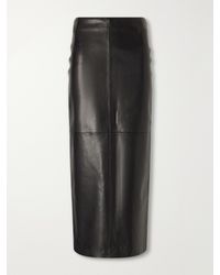 Nour Hammour - Selly Paneled Leather Maxi Skirt - Lyst