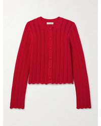 Altuzarra - Mariette Ribbed Open-Knit Organic Cotton Cardigan - Lyst