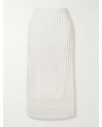 Max Mara - Crocheted Cotton Midi Skirt - Lyst