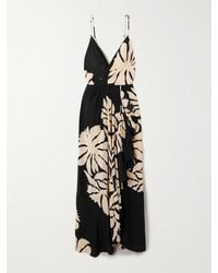 Johanna Ortiz - Santa Cruz Wrap-Effect Gathered Floral-Print Silk Maxi Dress - Lyst